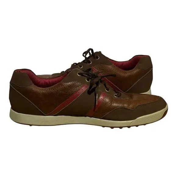 FootJoy Casual Street Style Golf Shoes Brown Red Men's 11.5 Leather Comfort - Picture 7 of 8